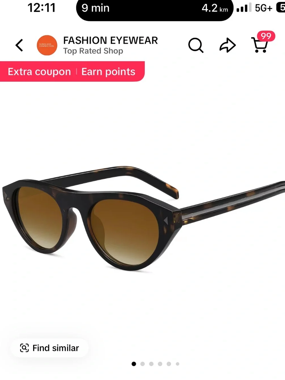 Classic Cat-Eye Brown Sunglasses - Women